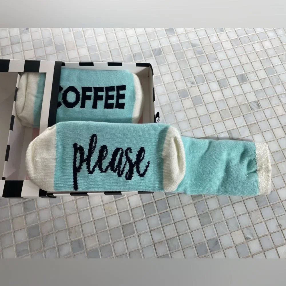 Coffee Please Novelty Comfy Socks NIB